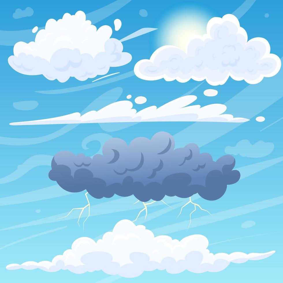 vector de dibujos animados de cielo de nube