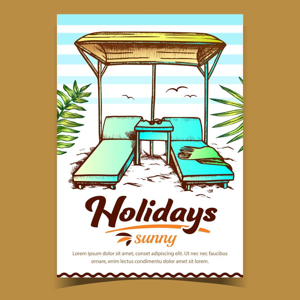 Holiday Sunny Beach Advertising Banner Vector