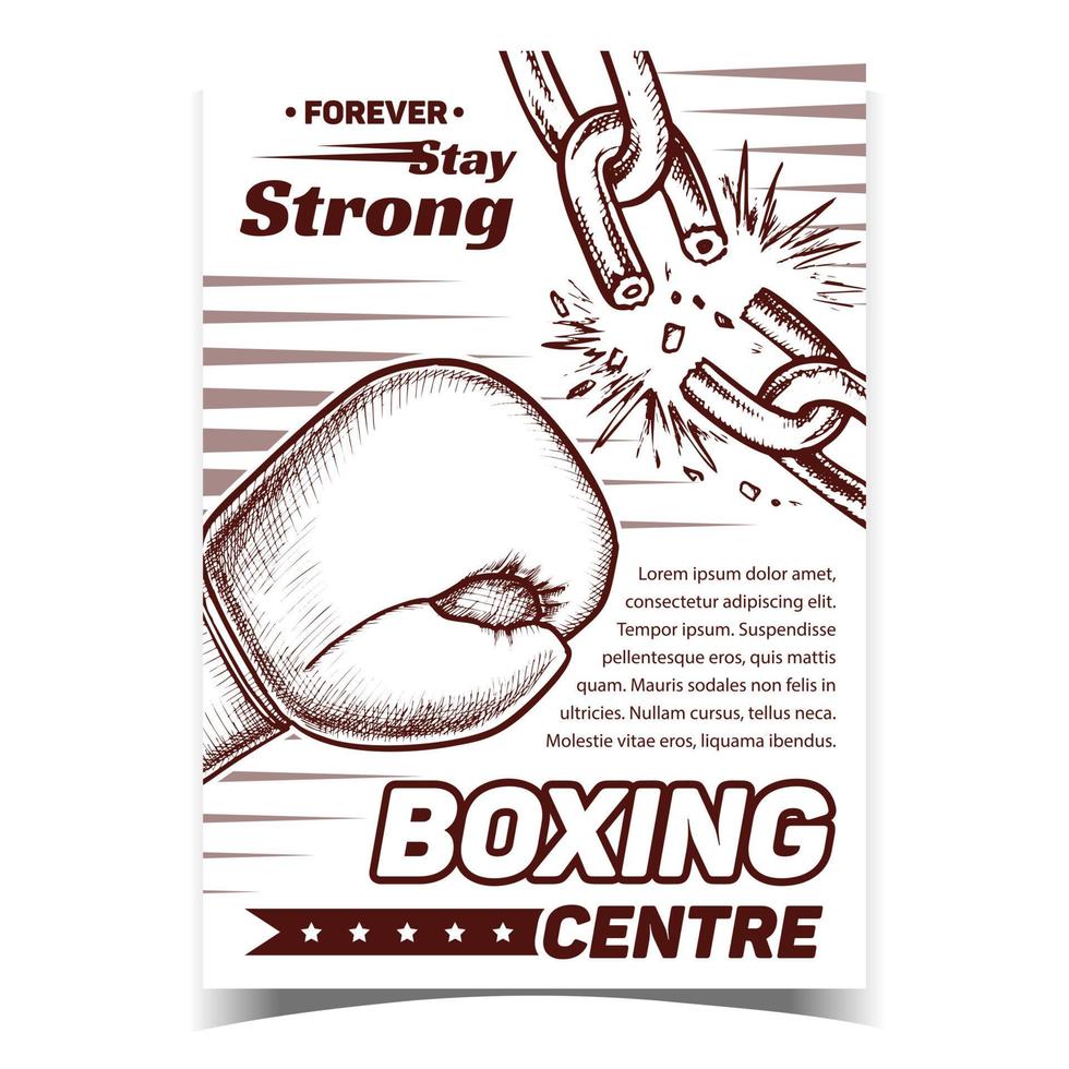 Boxing Sport Centre Advertising Banner Vector