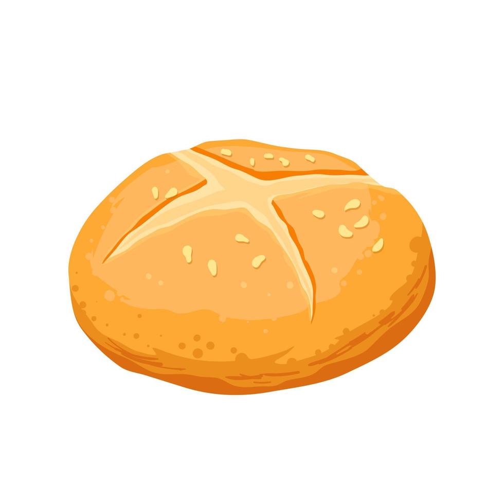 bun bread cartoon vector illustration