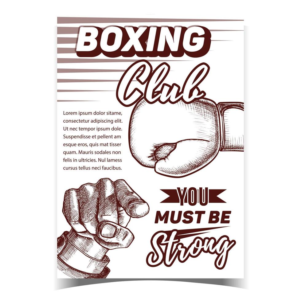 Boxing Sportive Club Advertising Banner Vector