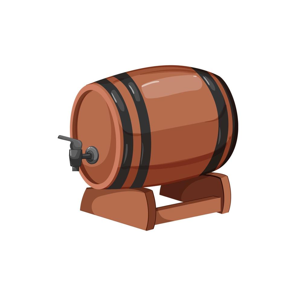 alcohol barrel wine cartoon vector illustration