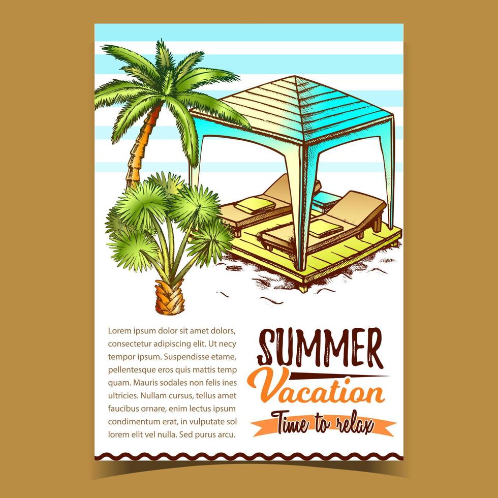 vacaciones de verano relajarse publicidad banner vector