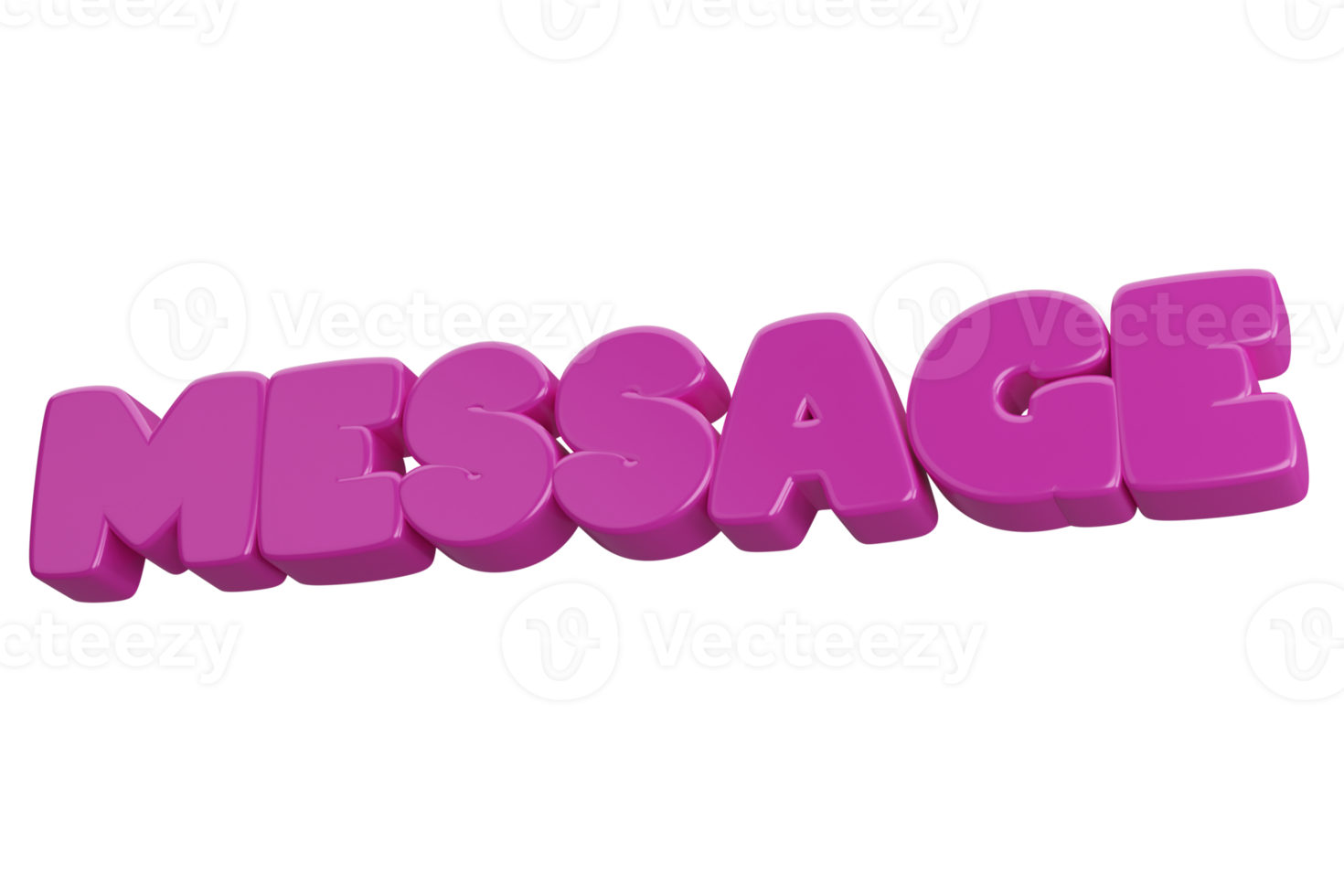 message 3d word text png