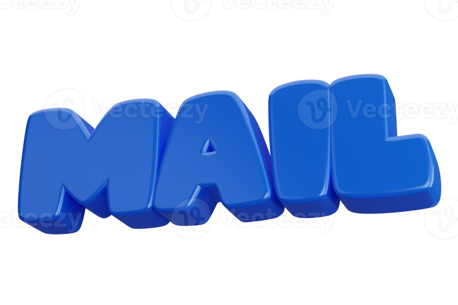 mail 3d word text png