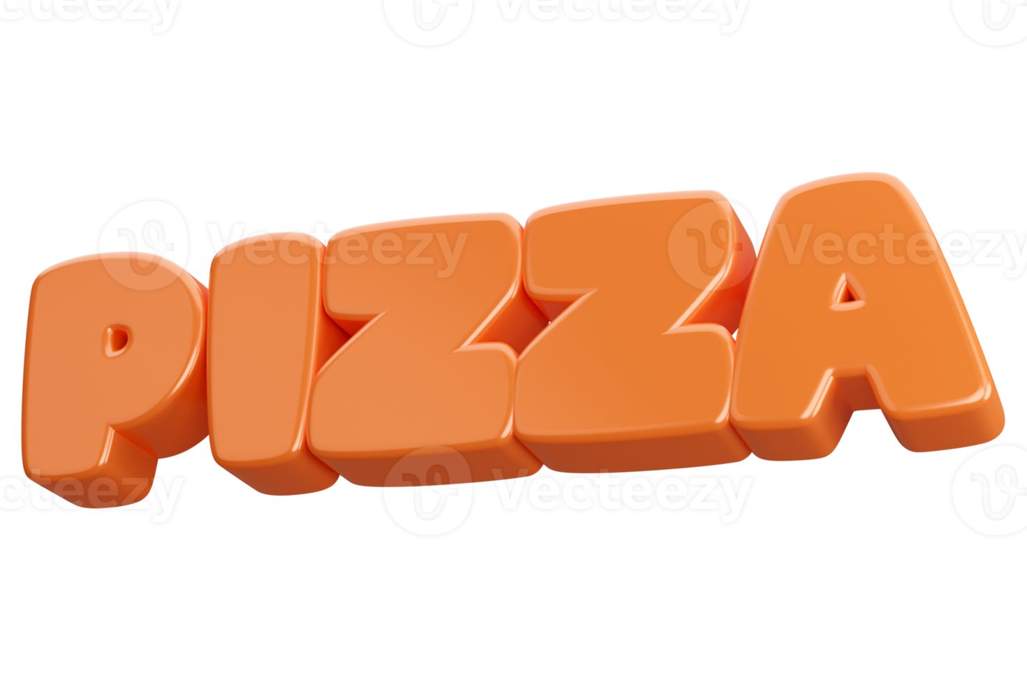 texto de palavra 3d de pizza png