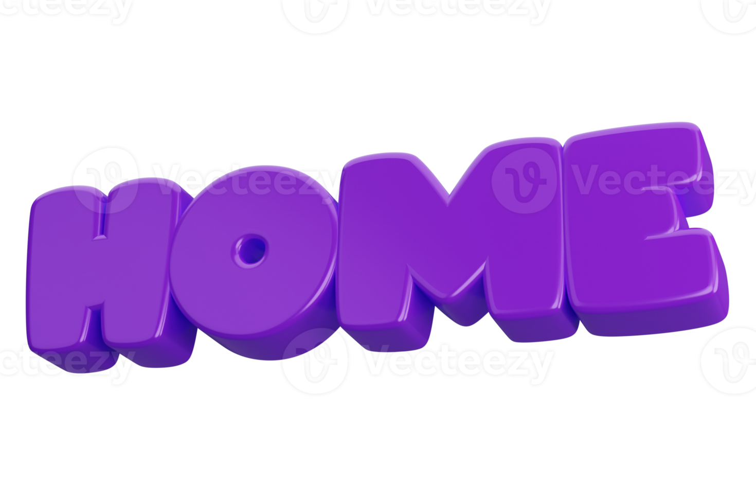 home 3d word text png