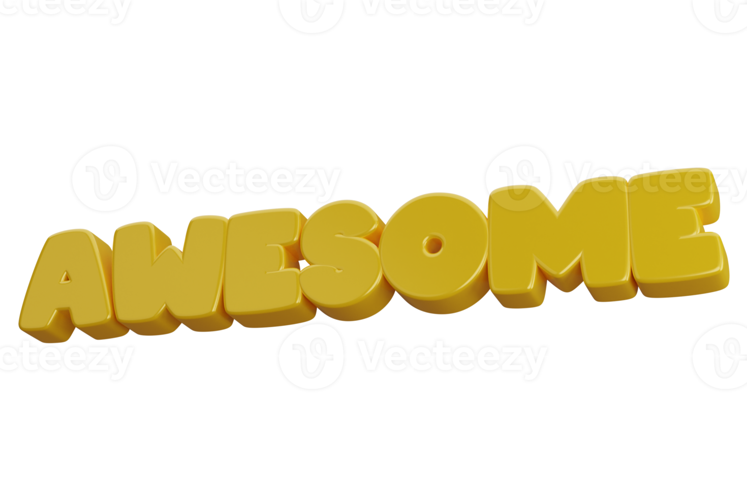 awesome 3d word text png