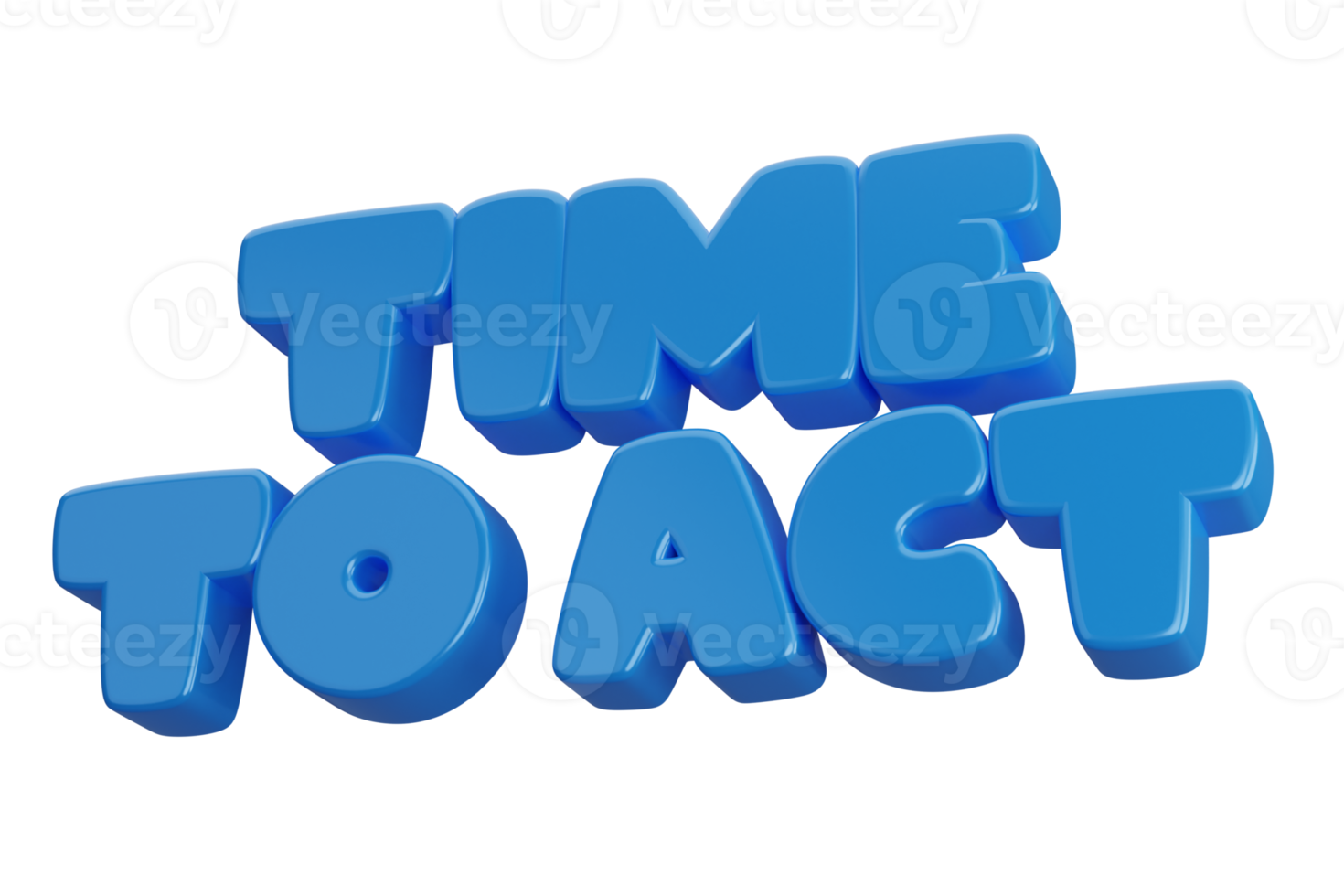 time to act 3d word text png