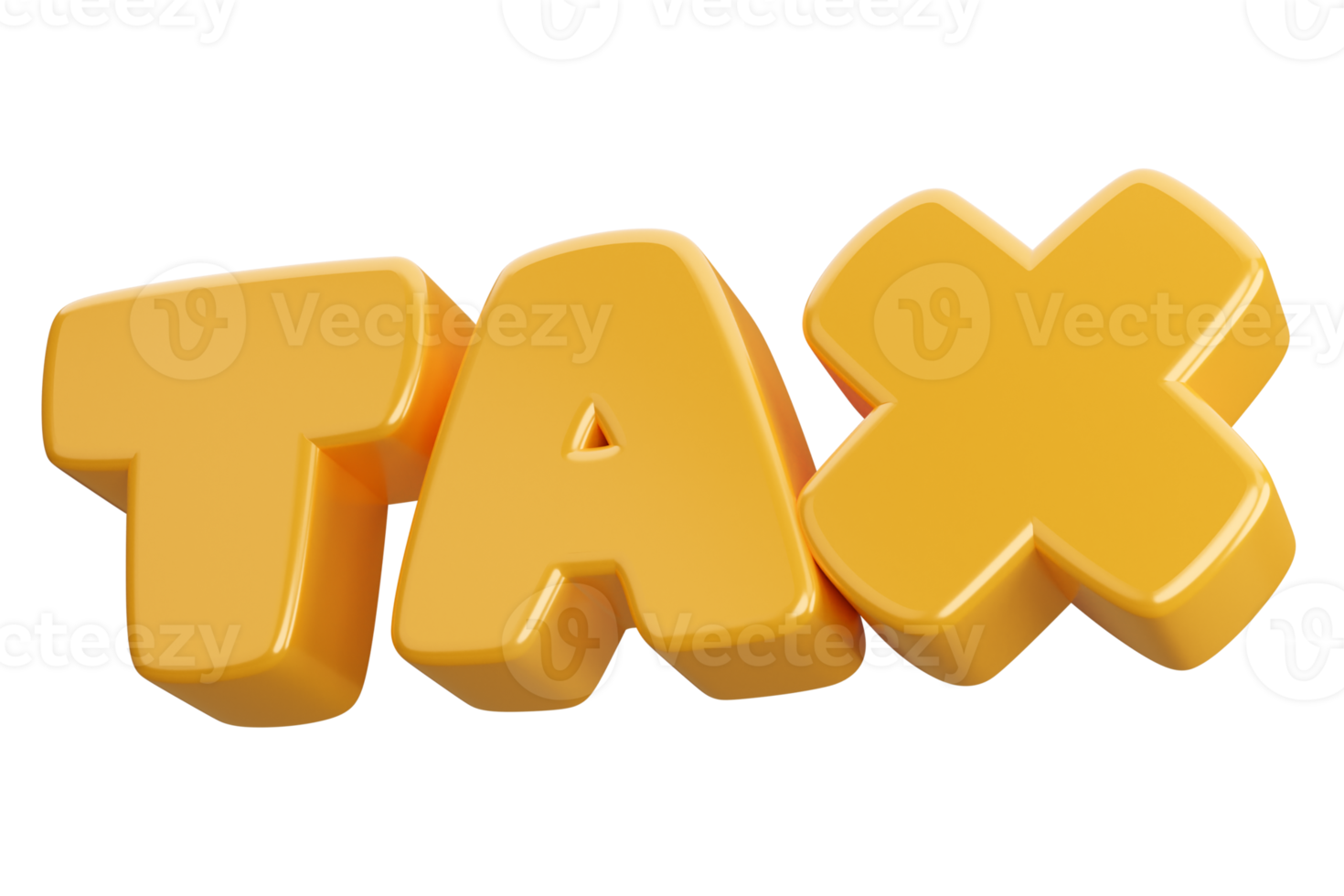 tax 3d word text png