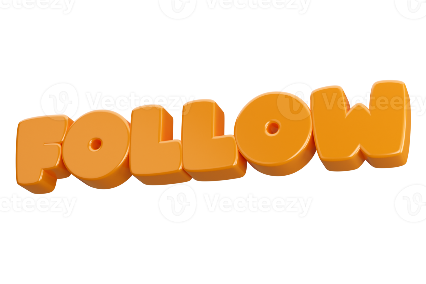 follow 3d word text png