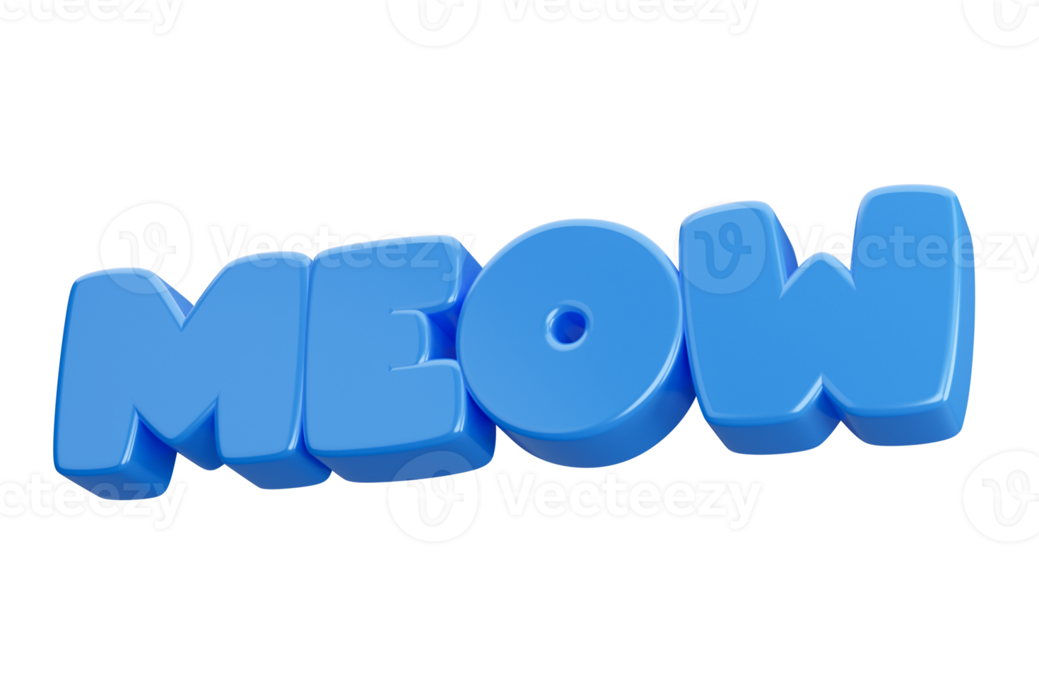 meow 3d word text png