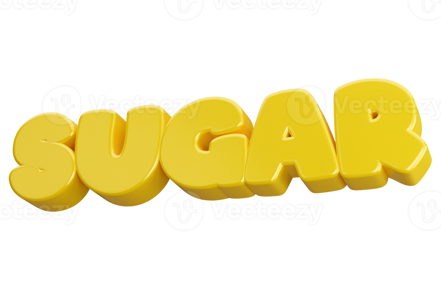 sugar 3d word text png