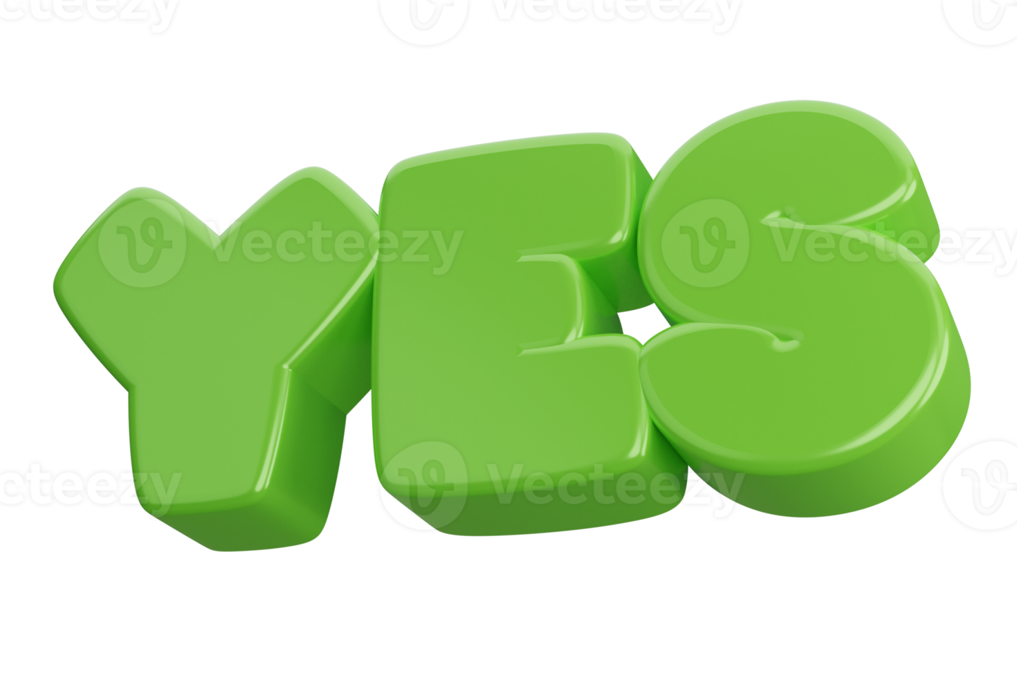 yes 3d word text png