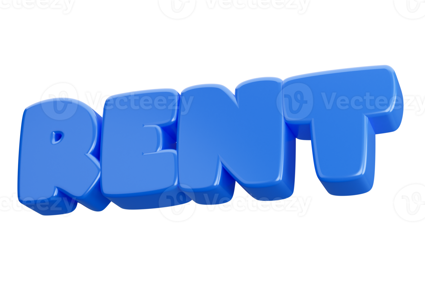 rent 3d word text png