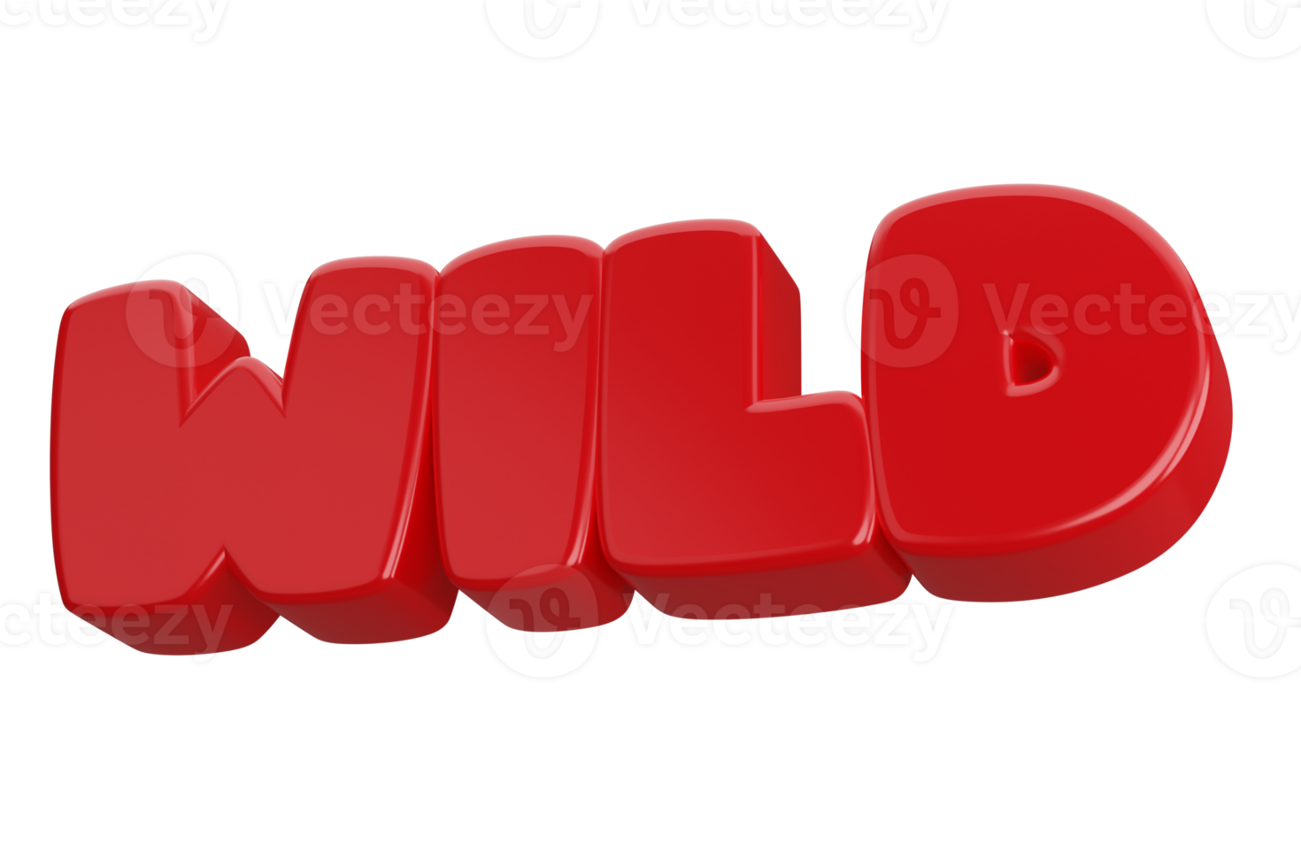 wild 3d word text png