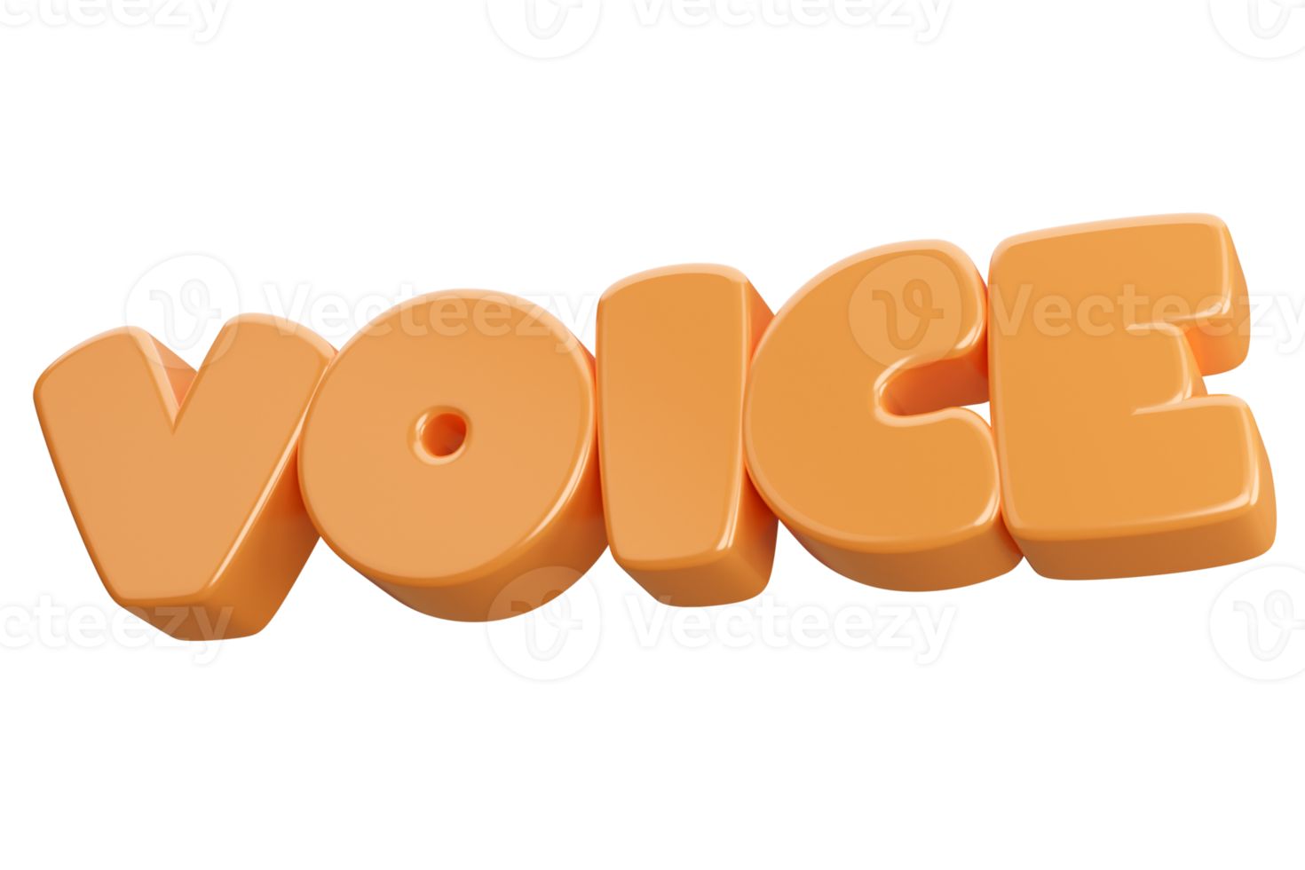 voice 3d word text png
