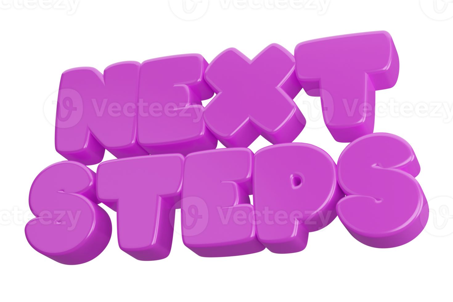 next steps 3d word text png