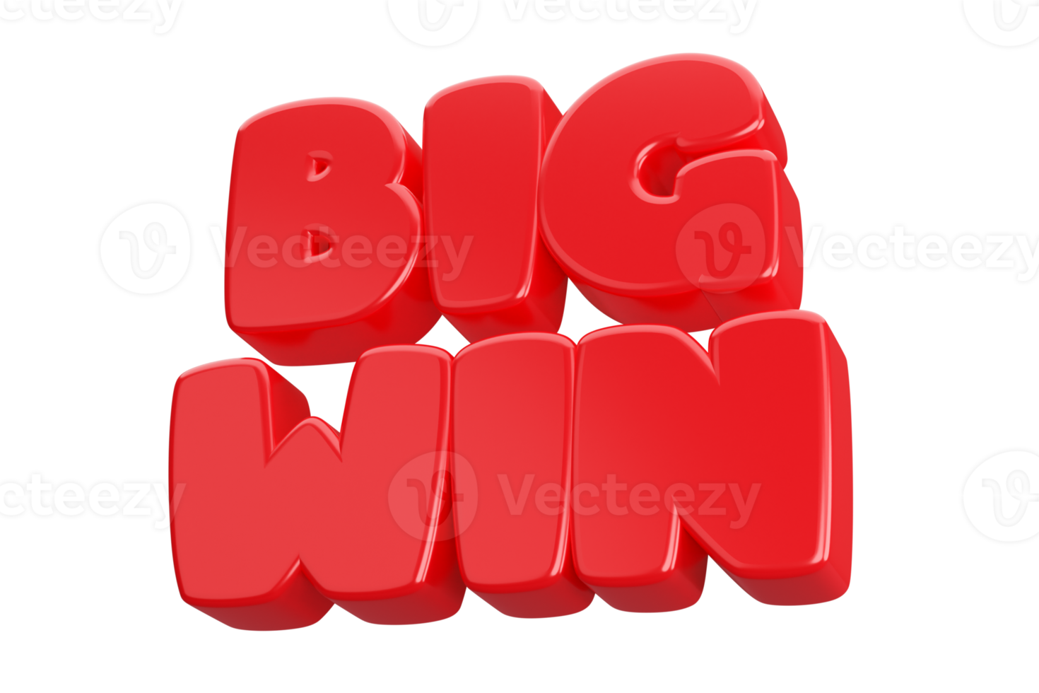 big win 3d word text png