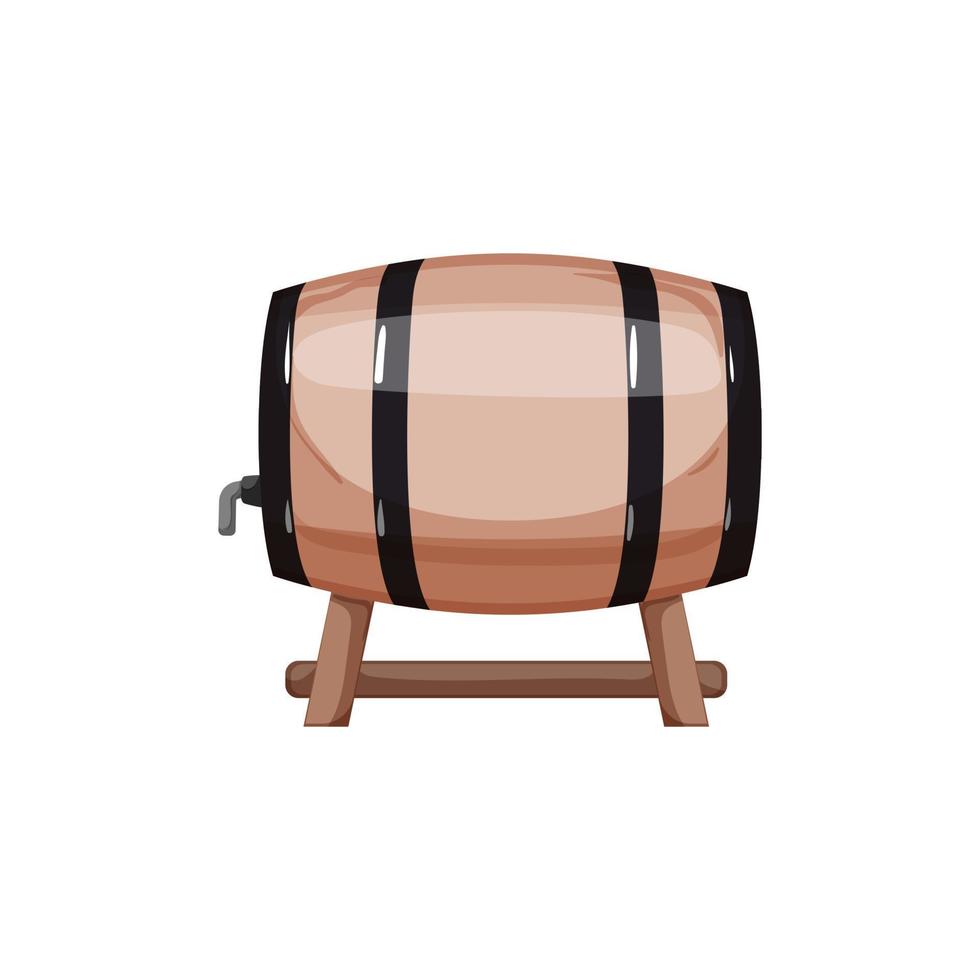 winery barrel wine cartoon vector illustration