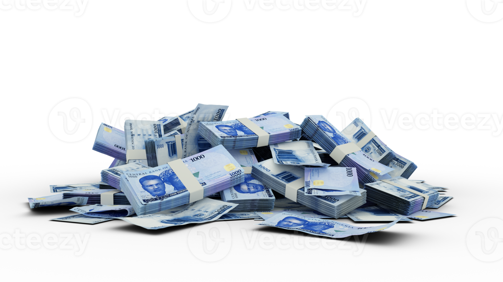 3D-Stapel von 1000 nigerianischen Naira-Noten png