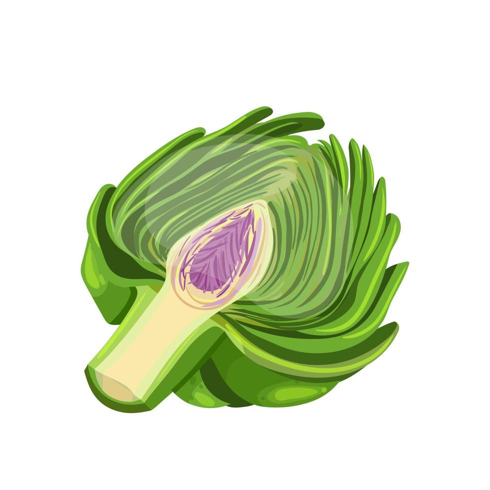 artichoke cut cartoon vector illustration