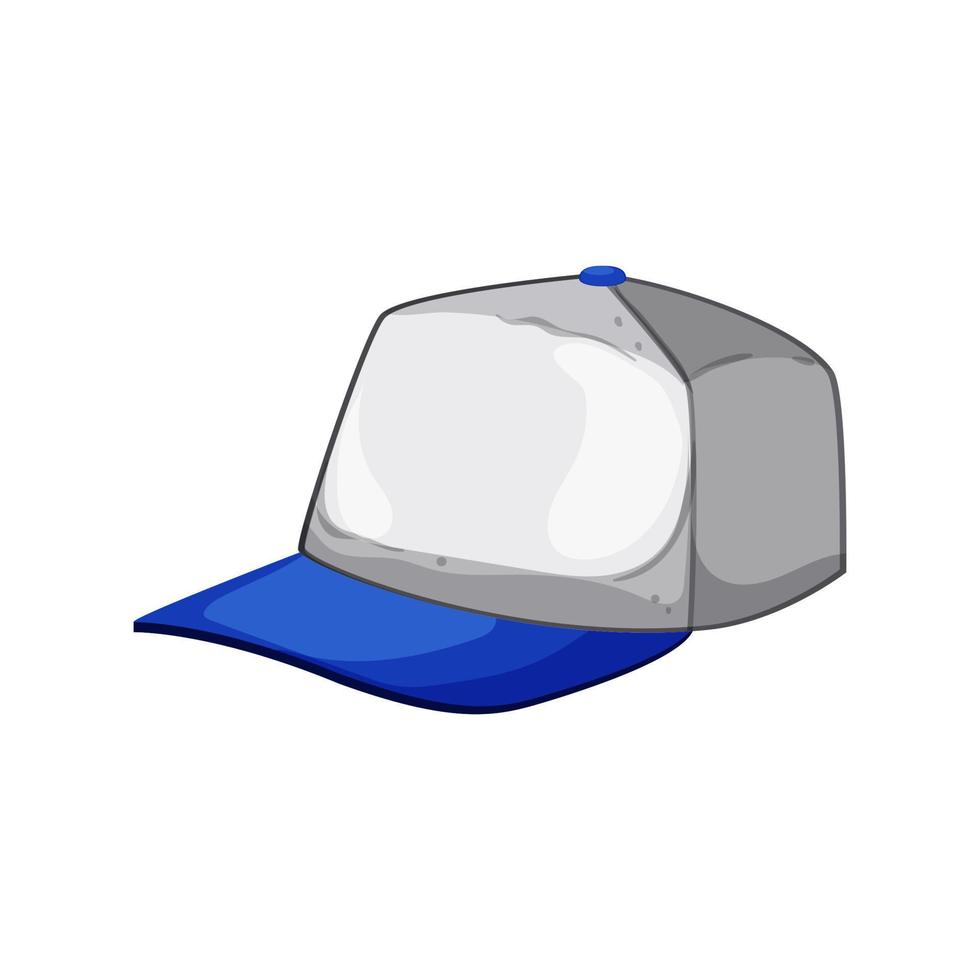 ilustración de vector de dibujos animados de gorra de béisbol blanca