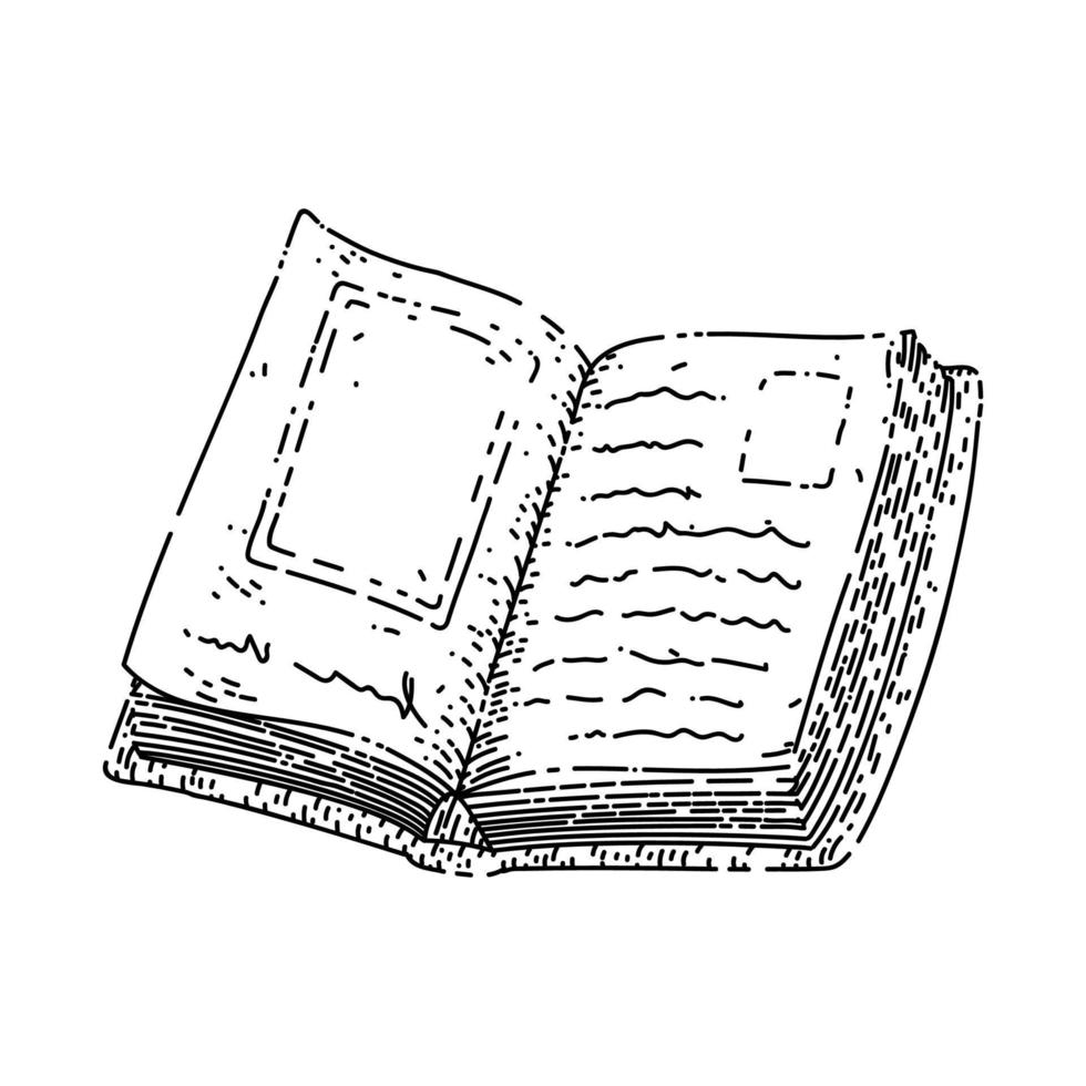 book open sketch hand drawn vector