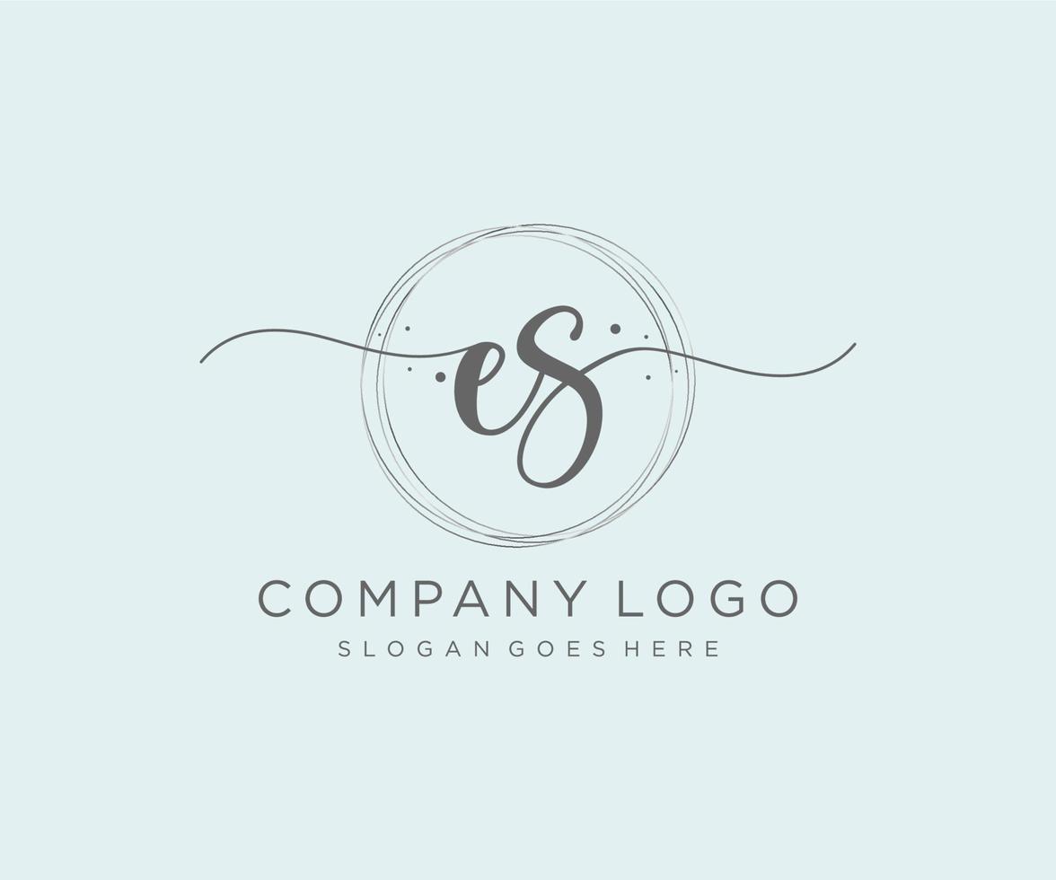 Initial ES feminine logo. Usable for Nature, Salon, Spa, Cosmetic and Beauty Logos. Flat Vector Logo Design Template Element.