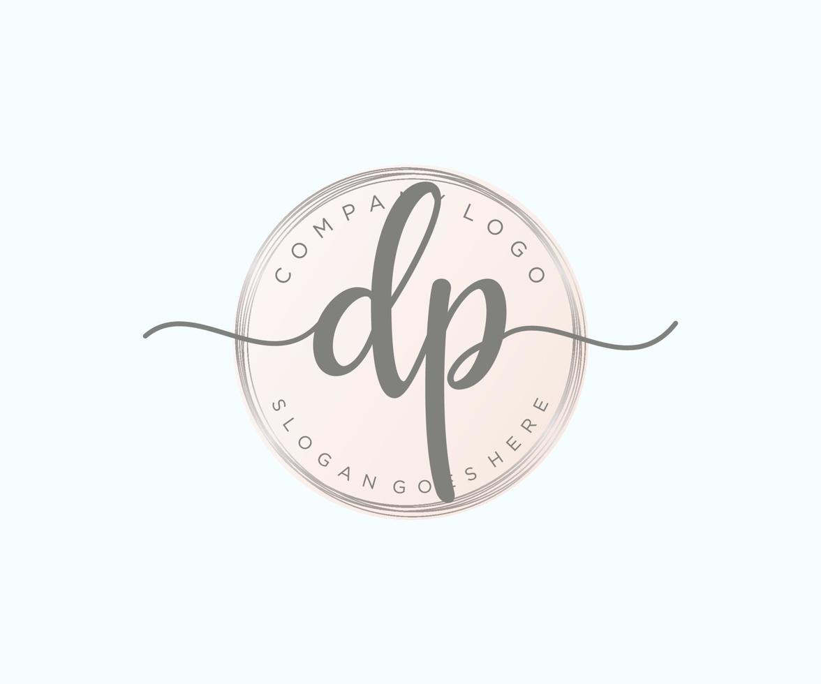 Initial DP feminine logo. Usable for Nature, Salon, Spa, Cosmetic and Beauty Logos. Flat Vector Logo Design Template Element.