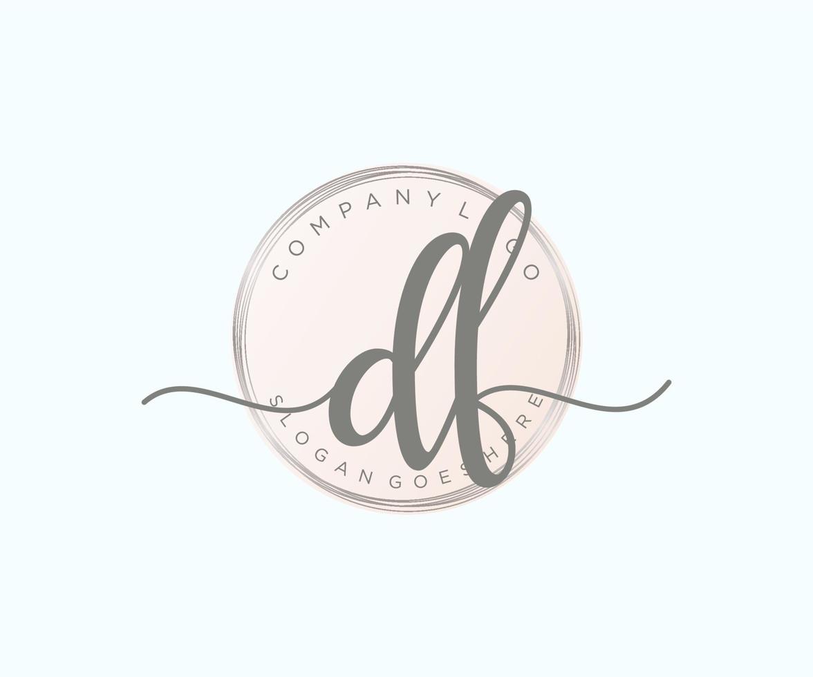 Initial DF feminine logo. Usable for Nature, Salon, Spa, Cosmetic and Beauty Logos. Flat Vector Logo Design Template Element.