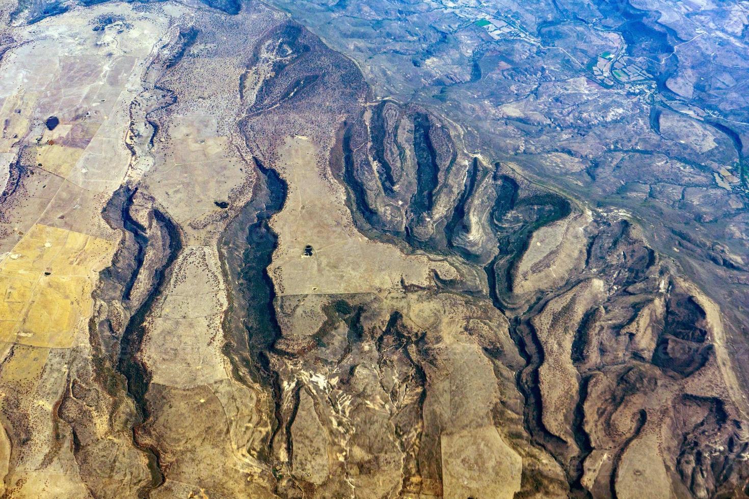 Mountains canyons plateu upland mexico city aerial view cityscape panorama photo