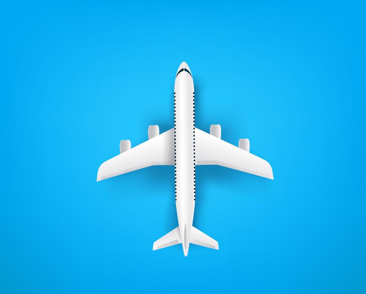 Aircraft model on blue background. 3d vector illustration