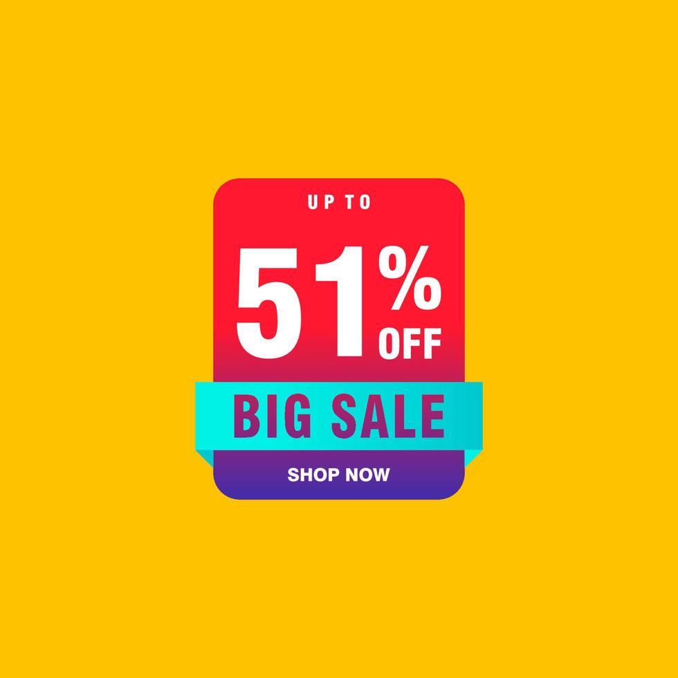 51 discount, Sales Vector badges for Labels, , Stickers, Banners, Tags, Web Stickers, New offer. Discount origami sign banner.