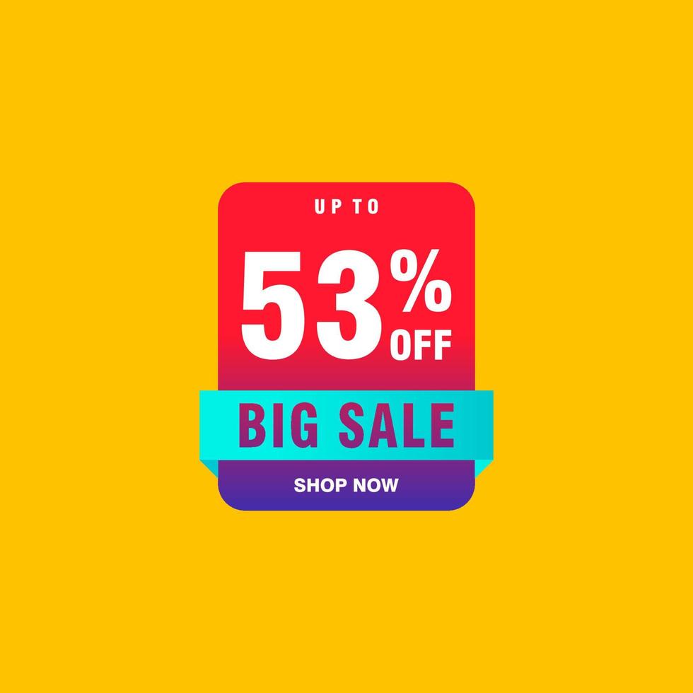 53 discount, Sales Vector badges for Labels, , Stickers, Banners, Tags, Web Stickers, New offer. Discount origami sign banner.