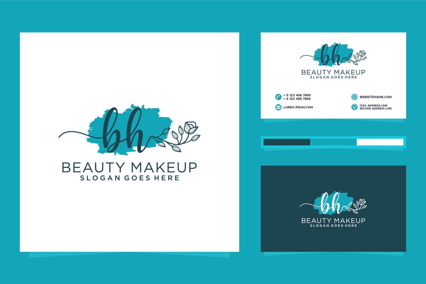 Initial BH Feminine logo collections and business card templat Premium Vector