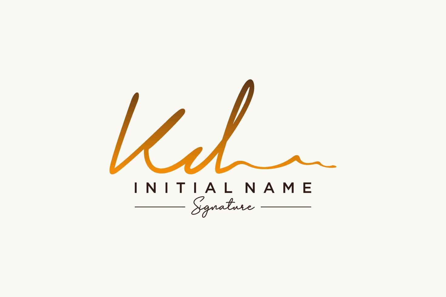 vector de plantilla de logotipo de firma kd inicial. ilustración de vector de letras de caligrafía dibujada a mano.