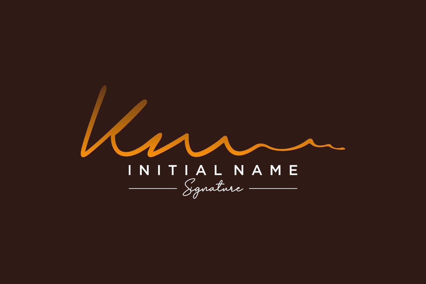 Initial KM signature logo template vector. Hand drawn Calligraphy lettering Vector illustration.