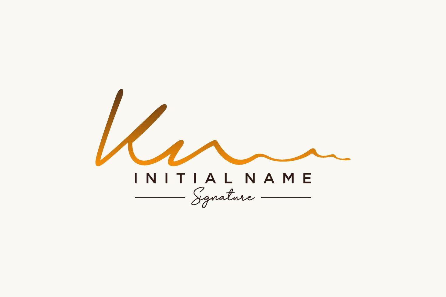 Initial KN signature logo template vector. Hand drawn Calligraphy lettering Vector illustration.