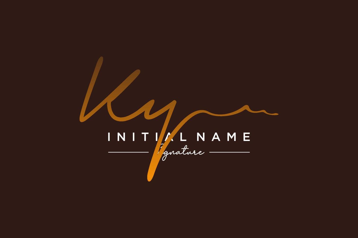 Initial KY signature logo template vector. Hand drawn Calligraphy lettering Vector illustration.