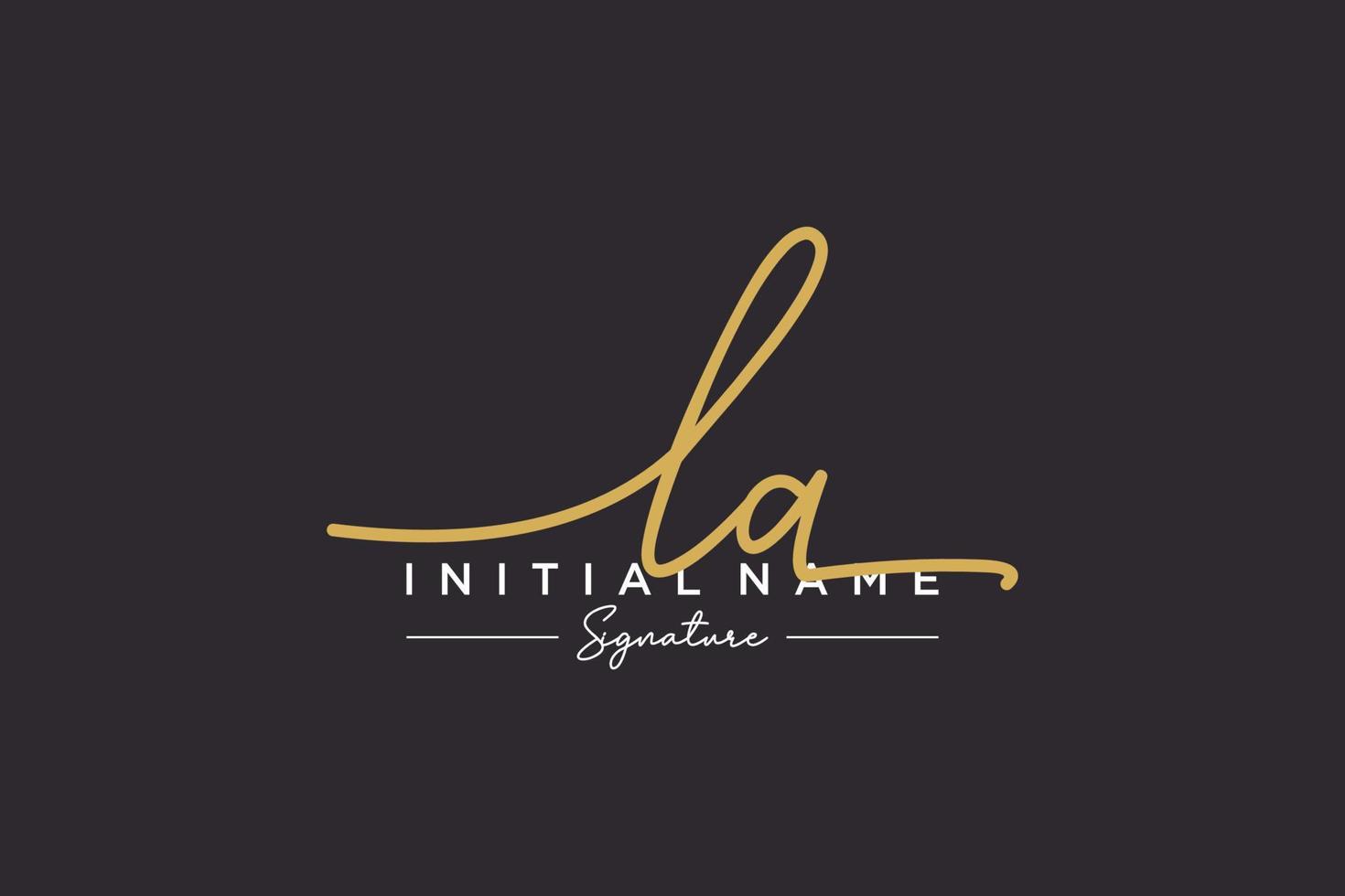 Initial LA signature logo template vector. Hand drawn Calligraphy lettering Vector illustration.