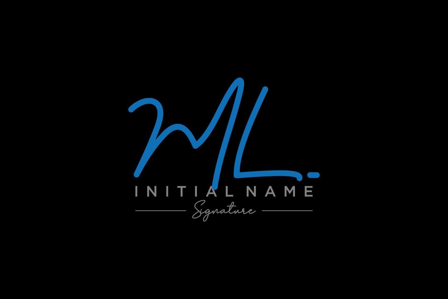 Initial ML signature logo template vector. Hand drawn Calligraphy lettering Vector illustration.