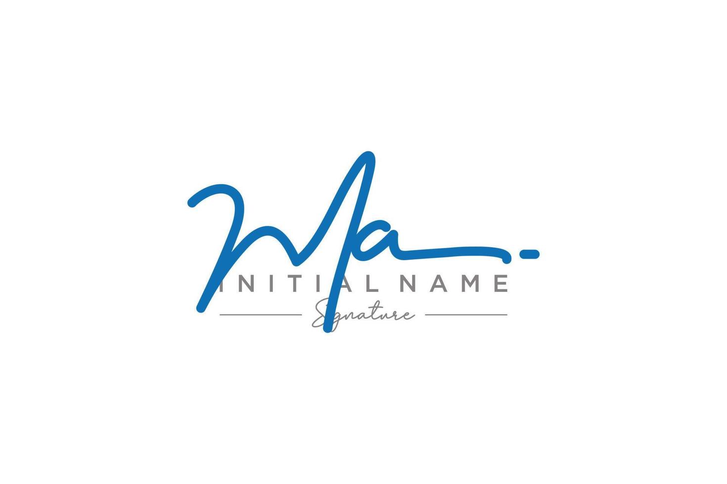 Initial MA signature logo template vector. Hand drawn Calligraphy lettering Vector illustration.