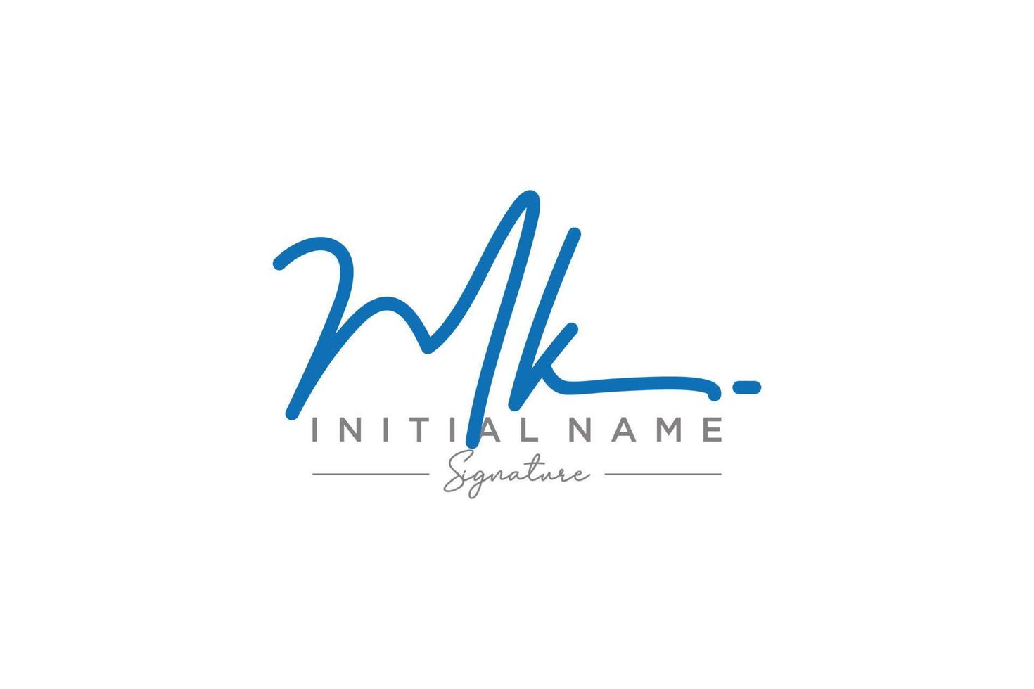 Initial MK signature logo template vector. Hand drawn Calligraphy lettering Vector illustration.