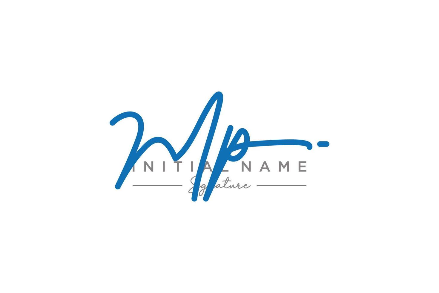 Initial MP signature logo template vector. Hand drawn Calligraphy lettering Vector illustration.