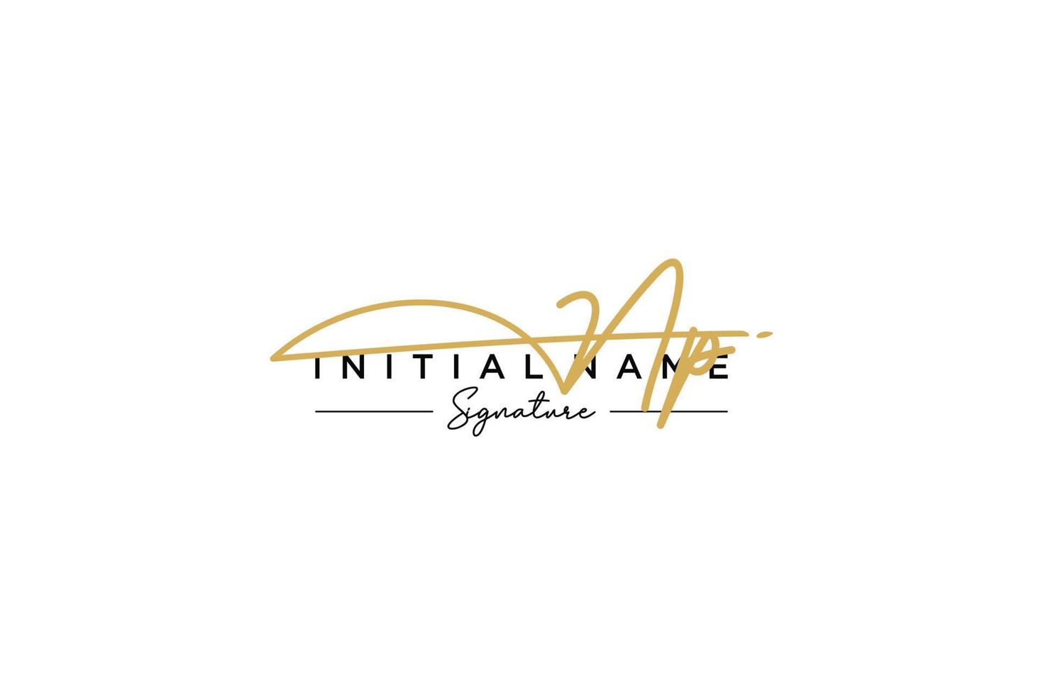 Initial NP signature logo template vector. Hand drawn Calligraphy lettering Vector illustration.