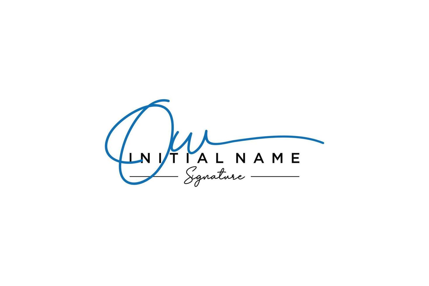 Initial OW signature logo template vector. Hand drawn Calligraphy lettering Vector illustration.