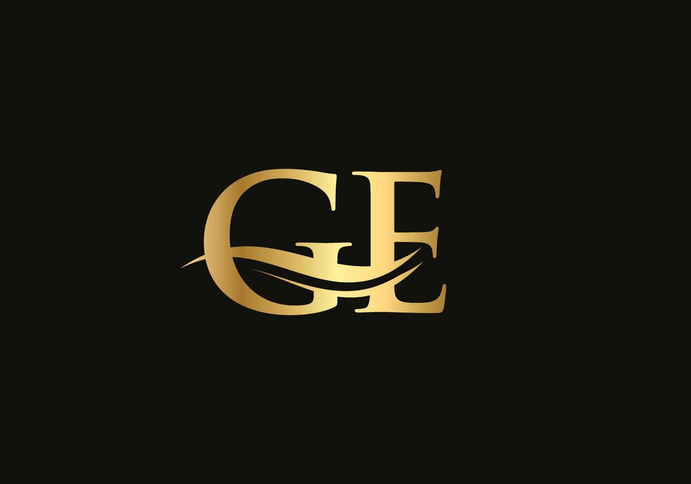 plantilla de vector de diseño de logotipo de empresa de letra ge inicial con una moda mínima y moderna. diseño de logotipo ge