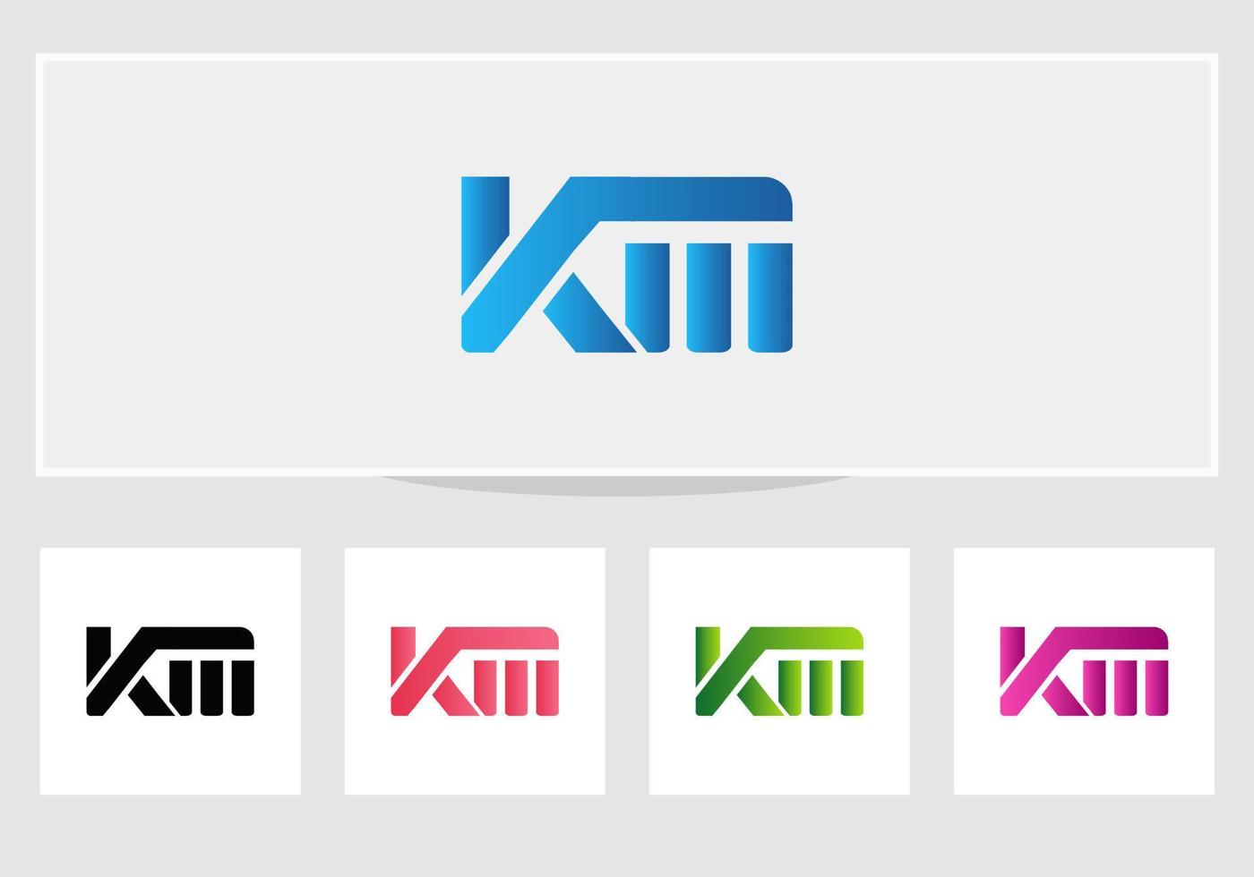 plantilla de diseño de carta de logotipo km moderno vector