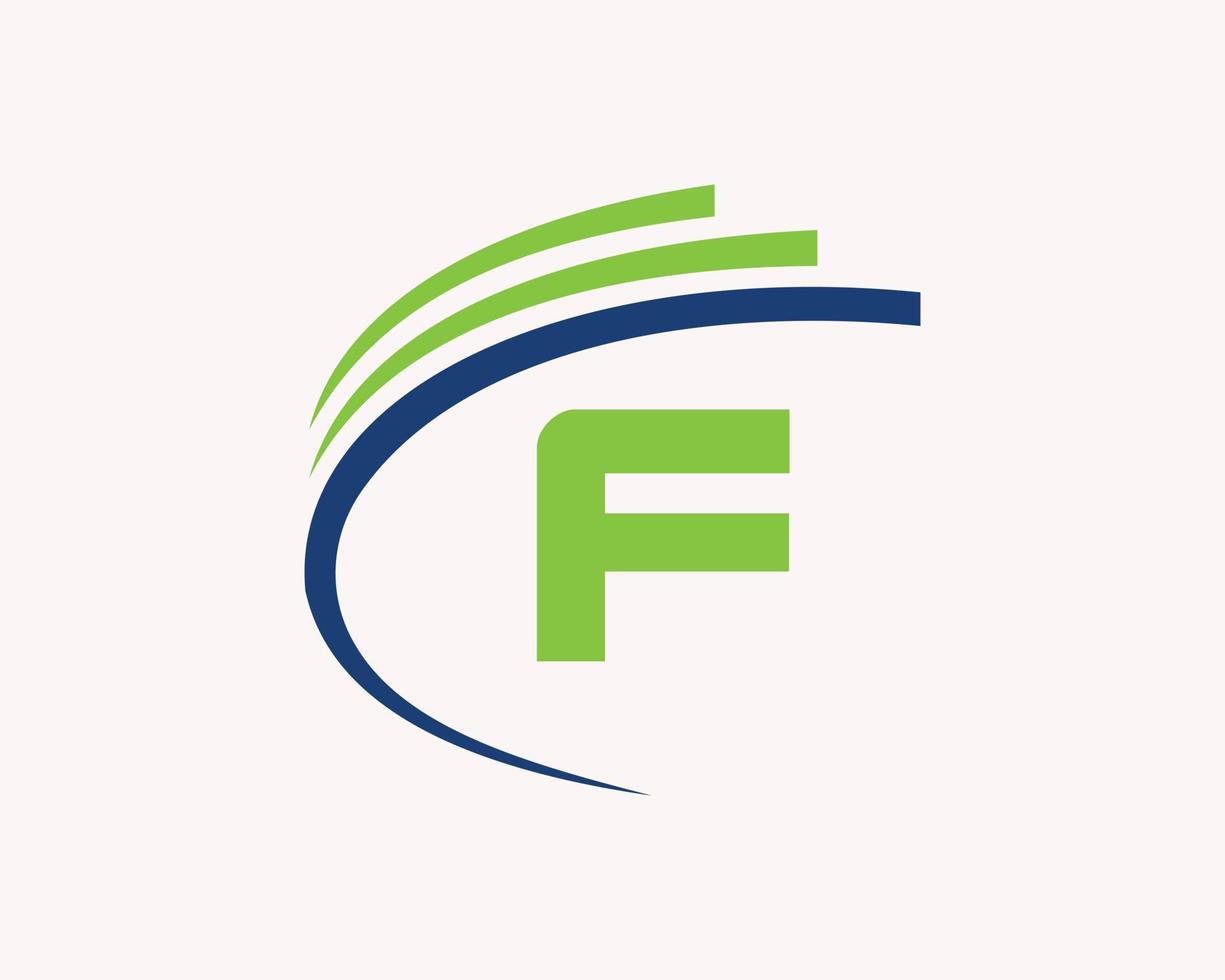 diseño del logotipo de la letra f para negocios, construcción, tecnología y símbolo inmobiliario vector